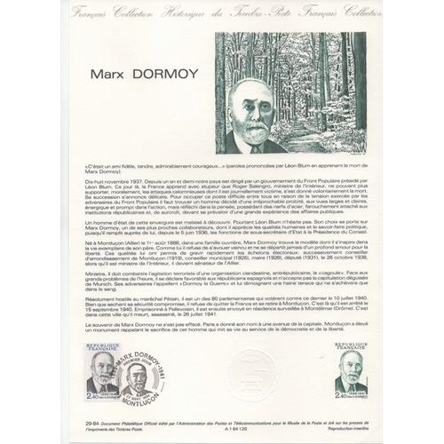 Document Philatélique Officiel 1984 - Marx Dormoy