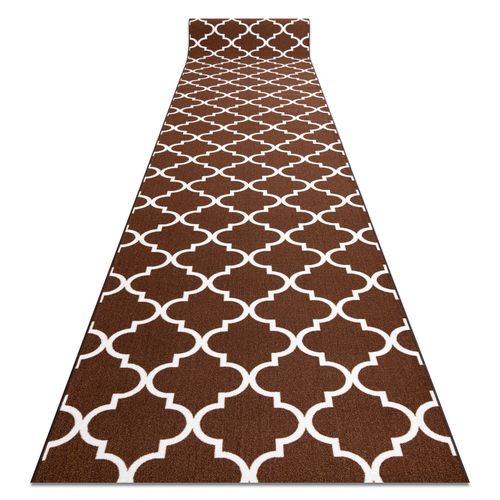 57x850 Cm Tapis De Couloir Antidérapant Trèfle Marocain Marron 57 Cm Trellis 30351