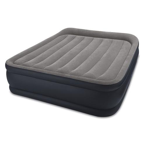 Matelas gonflable Intex - Essential Rest - 2 personnes - 152x203x46 cm  (LxLxH) - Gris - Motopompe intégrée