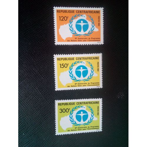 Timbre Centrafrique Yt 541 A 543 Séries: 10e Anniversaire De La Conférence Des Nations Unies Sur La Protection De L'environnement 1982 ( 0100905 )