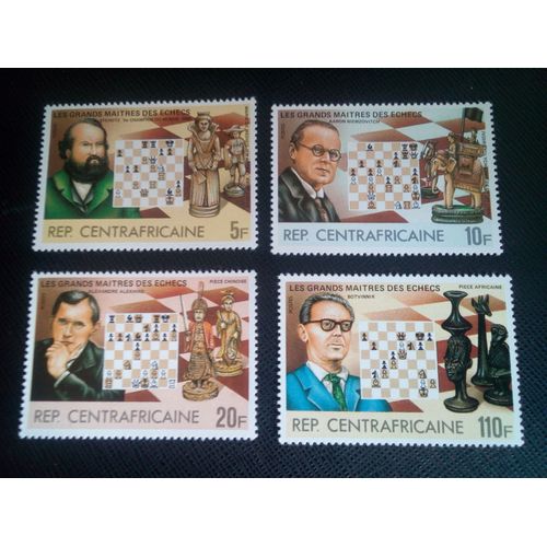 Timbre Centrafrique Yt 573 A 576 Échecs 1983 ( 0100905 )