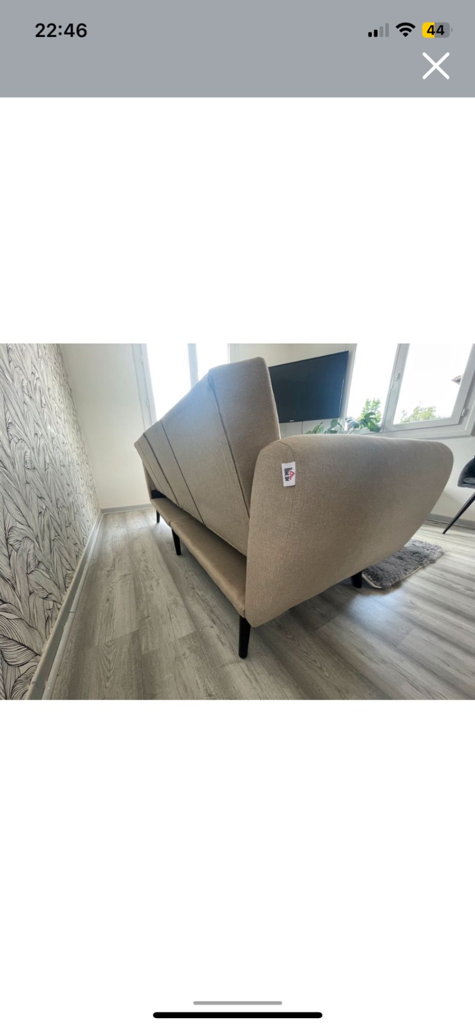Canap� 3 place beige homcom - 3