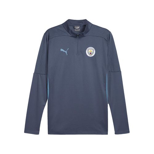 Sweat D'entraînement Joueur Puma Mcfc Trg 1/4 Zip Top Bleu Pétrole