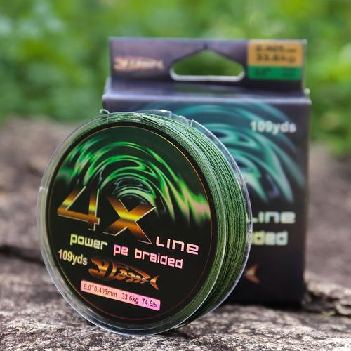 Green-15.5lb-0.105mm -Ligne De Pêche Tressée Pe,Ligne De Pêche Multicolore,Monofilament Tressé Lisse,Haute Qualité,100m