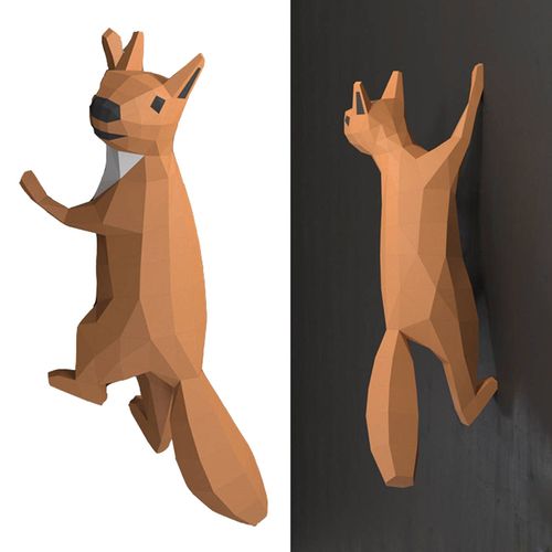 Papier Origami Géométrique Écureuil 3d, Modèle Pliable, Artisanat En Papier Pour Enfants, Classe, Groupes Parent Enfant