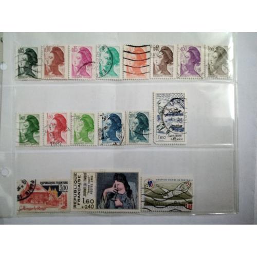 Lot 31 Timbres Français Oblitérés Thèmes Divers (Liberté, Rugby, Arts...) (1982)