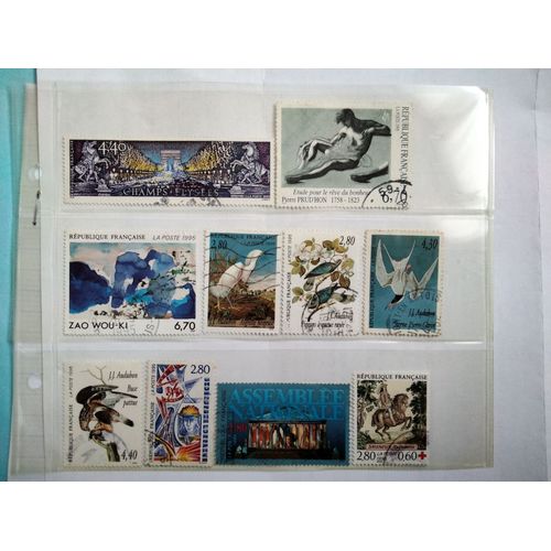 Lot 19 Timbres Français Oblitérés Thèmes Divers (Arts, Animaux...) (1995)