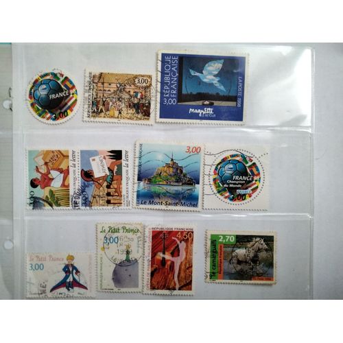 Lot 18 Timbres Français Oblitérés Thèmes Divers (Sport, Monuments, Noël...) (1998)