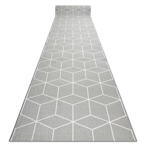 110x960 Cm Tapis De Couloir Antidérapant Cube La Gomme Gris 110 Cm