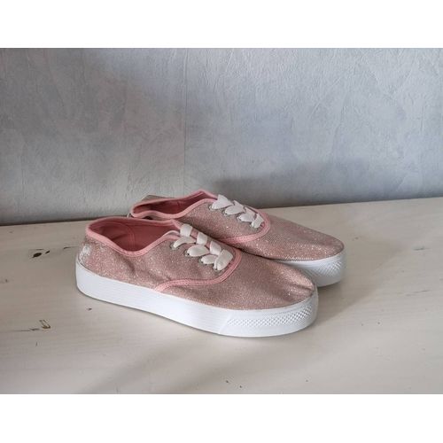 Tennis Fille Tissaia Rose Pailleté Taille 38 Plate-Forme