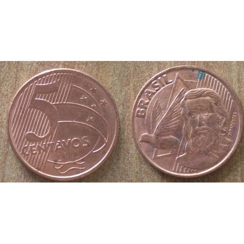 Bresil 5 Centavos 2003 Piece Reals Cruzeiros Centavos Amerique Sud Centavos Amerique Sud