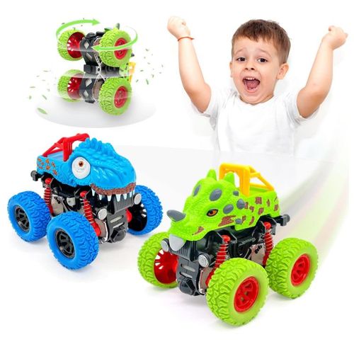 Voiture Jouet Lot De 2 Monster Truck Dinosaure, Cars Bebe Jeux Camion Enfant Garçon Cadeau 2 3 4 5 Ans