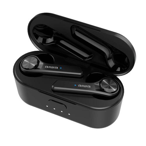Aiwa ESP-350BK Noir In-Ear Casque Bluetooth avec station de charge IPX4 TWS imperméable