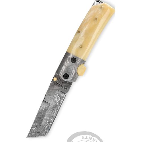 Couteau De Poche Damas Avec Lame De 7,62 Cm Marron Clair