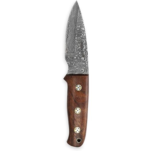 Couteau Avec Lame Damas De 10,16 Cm Marron