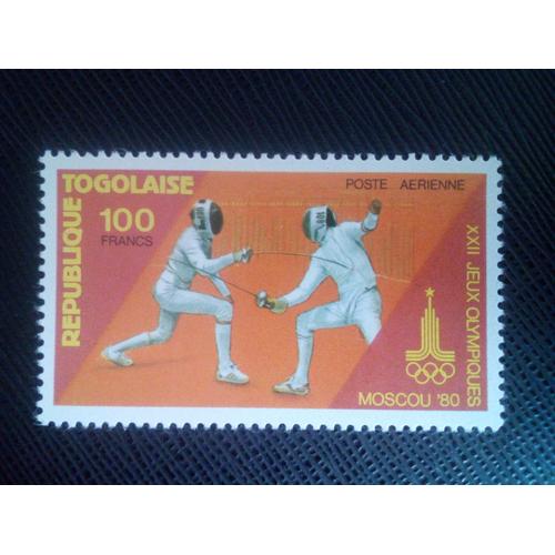 Timbre Togo Yt Pa 415 Jeux Olympiques Escrime 1980 ( 020905 )