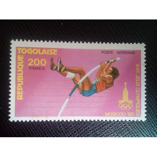 Timbre Togo Yt Pa 416 Jeux Olympiques Saut À La Perche 1980 ( 020905 )