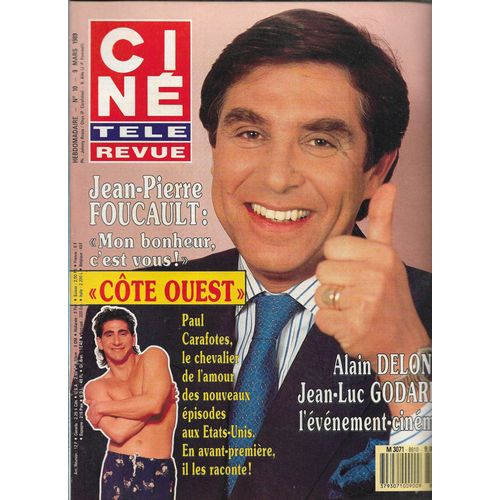 Ciné Revue N° 10 - 1989 : Dustin Hoffman -Jean Pierre Foucault - Alain Delon - Ken Wahl - Bob Fosse ...