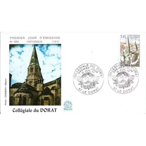 France 1977, Très Belle Enveloppe 1er Jour Fdc 1034, Timbre Yvert 1937, Collégiale Du Dorat - Haute Vienne. -