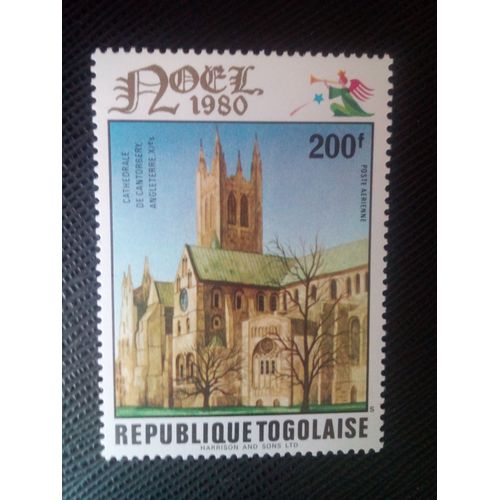 Timbre Togo Yt Pa 438 Cathédrale De Cantorbéry, Angleterre, Xie Siècle 1980 ( 020905 )