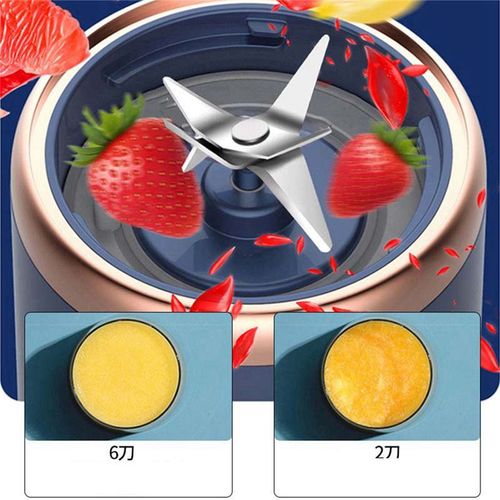 6 Lames Portable Juicer Cup Fruit Automatique Presse-Agrumes ÉLectrique Smoothie Blender Robot Culinaire,B