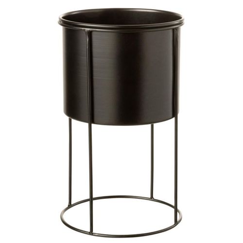 Cache-Pot Sur Pied Design "Métal" 33cm Noir