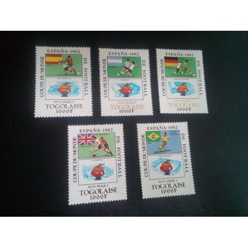 Timbre Togo Yt 1051 A 1055 Séries: Coupe Du Monde De Football 1982 - Espagne 1981 ( 020905 )