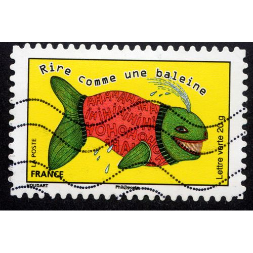 Timbre Rire Comme Une Baleine,2015,France,La Poste,Lettre Verte 20 Gr
