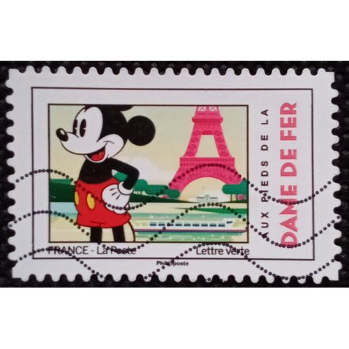 France 2018 Timbre Oblitéré Yt 1582 - Aux Pieds De La Dame De Fer - Carnet Mickey Et La France