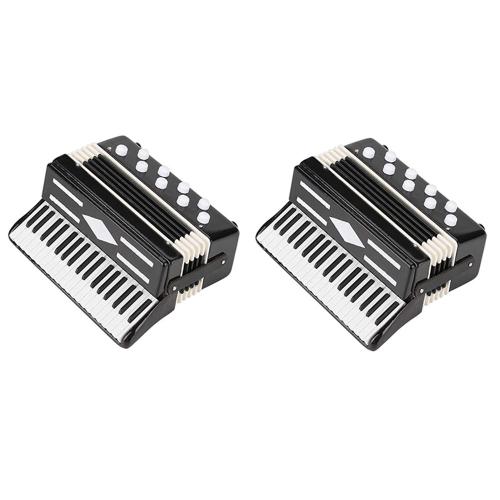 2x Accordéon Miniature Mini Instrument De Musique Instruments Exquis Décoration Vacances Cadeaux