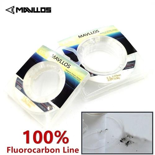 0.286mm 100m -Ligne De Pêche En Fluorocarbone Invisible,Monofilament,50m 100% M