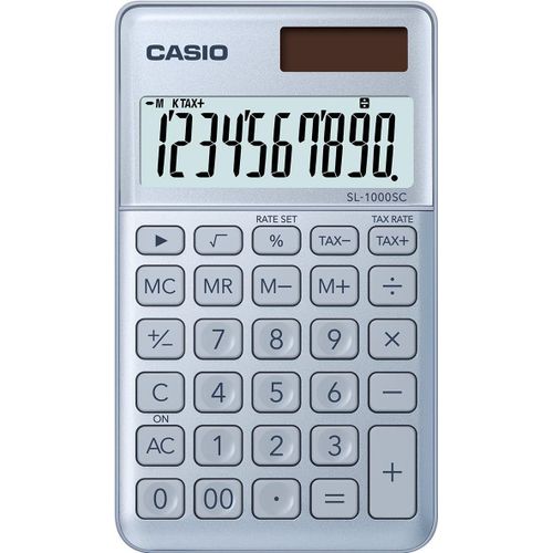 Calculatrice CASIO SL-1000SC-BU bleu métallisé