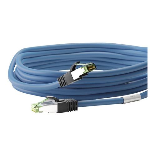 goobay - Cordon de raccordement - RJ-45 (M) pour RJ-45 (M) - 50 cm - SFTP, PiMF - CAT 8.1 - moulé - bleu