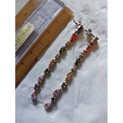 Boucles Oreille Argent 925 Longueur 6 Cm