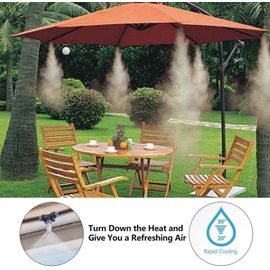 Système de refroidissement par brumisation de patio Nébuliseur de jardin à brouillard humide 10-20M Kit de pulvérisation d'eau Brouillard d'eau pour système de brumisation extérieur Pour serre Humidif