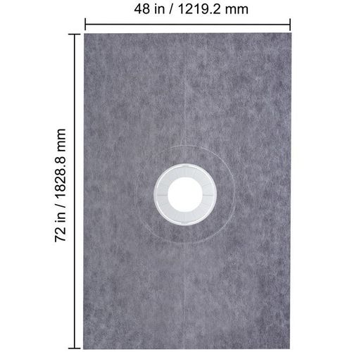 Kit Receveur de Douche-VEVOR-1219x1828,8mm-Grille Acier inoxydable 10cm-Etanche-Drain Décalée PVC-2 Bordures de Douche-2Truelle-Bain