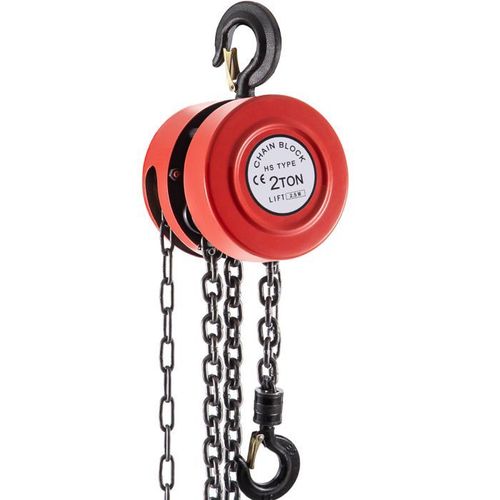 Palan à Chaine 2 T-VEVOR-Acier-Levage Maximale de 2,5 m, 1000 kg-Crochet de Sécurité-360°-Lever Charge Lourd-Usine Entrepôt Quais