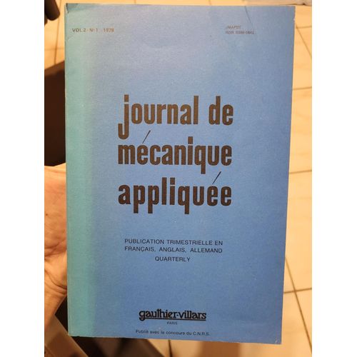 Journal De Mecanique Appliquée Vol 2 Numero 1
