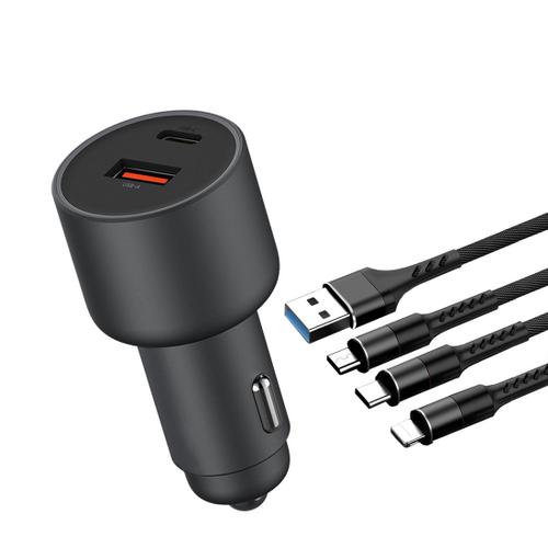 Chargeur De Voiture Usb C 38w Pd&qc 3.0 Chargeur De Voiture Usb Rapide Double Port Super Mini Et Adaptateur De Voiture Entièrement En Métal Allume-Cigare Compatible Avec Iphone 12/12 Pro / Max / 12 Mi