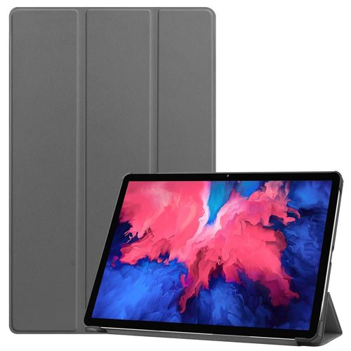 Coque De Protection Pour Lenovo Tab P11, Etui Lenovo Tab P11 De Protection Pour Tablette À Rabat Horizontal, Avec Support À Trois Volets Et Fonction D'hibernation,Gris