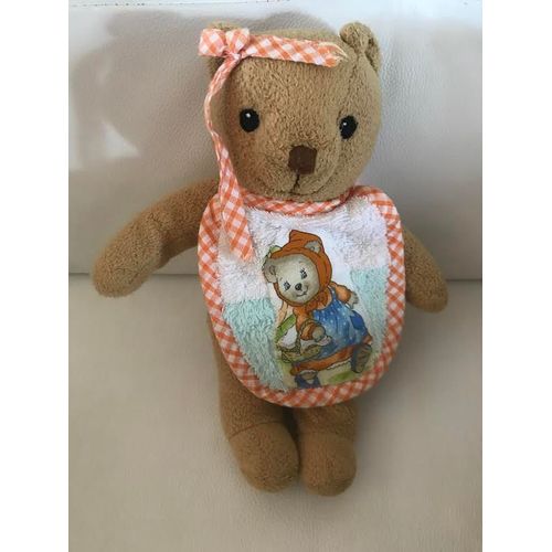 Peluche Doudou Oursonne Avec Son Noeud Et Son Bavoir Ikéa 25 Cm