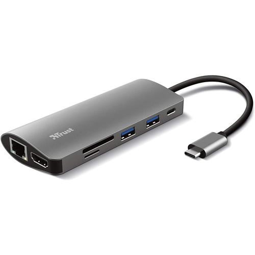 Trust Dalyx 7-in-1 USB-C Multiport Adapter - Station d'accueil - USB-C 3.2 - HDMI - 1GbE