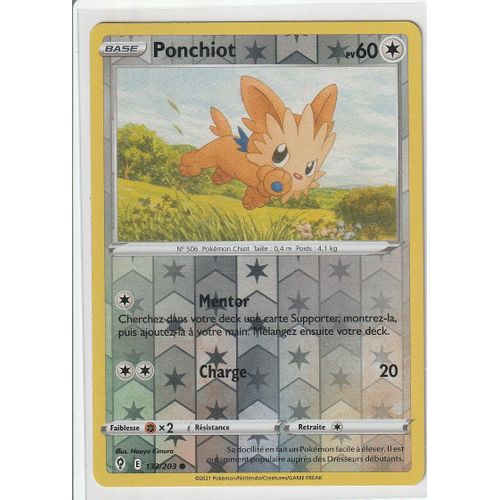 Carte Pokemon - Ponchiot - 133/203 Reverse - Épée Et Bouclier 7 - Evolution Céleste - Eb7 - Vf