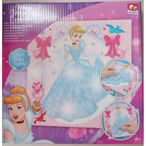 Création Lampe Éclairage Led Sur Principe Du String Art - Fil Tendu - Princesses Disney Cendrillon