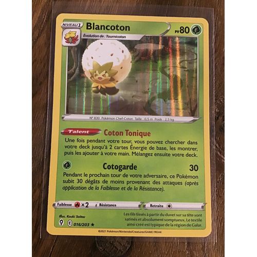 Blancoton Holographique 016/203 Série Épée Et Bouclier Évolution Céleste