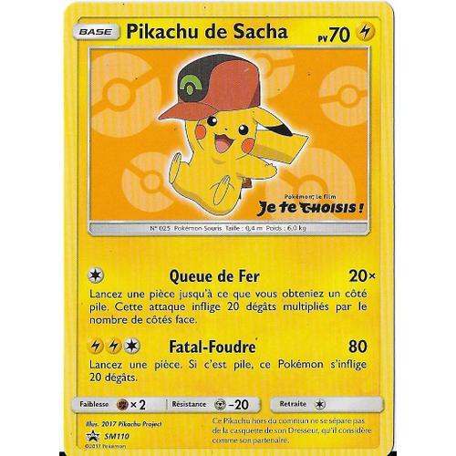 Pikachu De Sacha Sm110 - Carte Promo Française "Pokemon, Le Film Je Te Choisis!"
