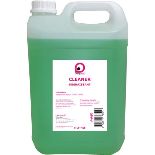 Cleaner Dégraissant Purenail, Jerrycan De 5 Litres, Pour Gel Uv Et Faux Ongles Vert