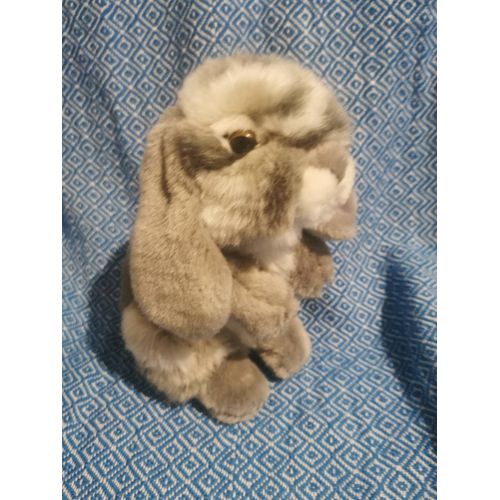 Doudou Peluche Lapin Bélier Gris Blanc Debout Gipsy