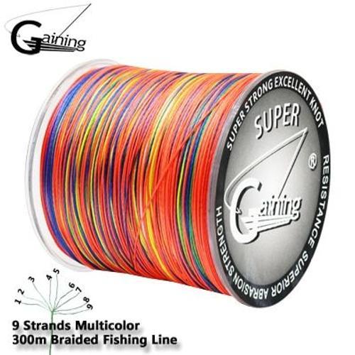 X9 300m Multi-20-0.9mm-200lb-Grande Ligne -Fil De Pêche Tressé Pe Super Multicolore À 9 Brins,300m 500m 1000m 1500m