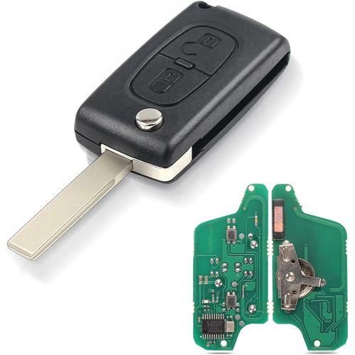 Emebay Clé Télécommande Pour Voiture 2 Boutons 433 Mhz Id46 Puce Hu83 Lame Pour Peugeot 207 307 3008 308 408 Citroën C1 C2 C3 Ce0523 Pliable Clé À Distance De Voiture (Modulation Ask)